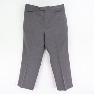 Botany 500 Dress Pants Flat Front Size 38x27-28 Gray Heathered‎ Polyester
